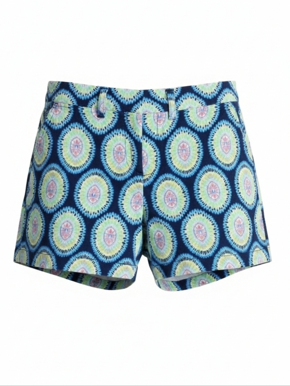 CROWN & IVY | 98% COTTON BLEND PREPPY PEACOCK FLORAL SHORTS